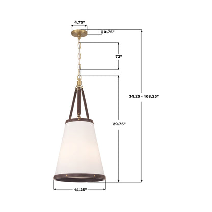 Callahan Pendant Light - line drawing.