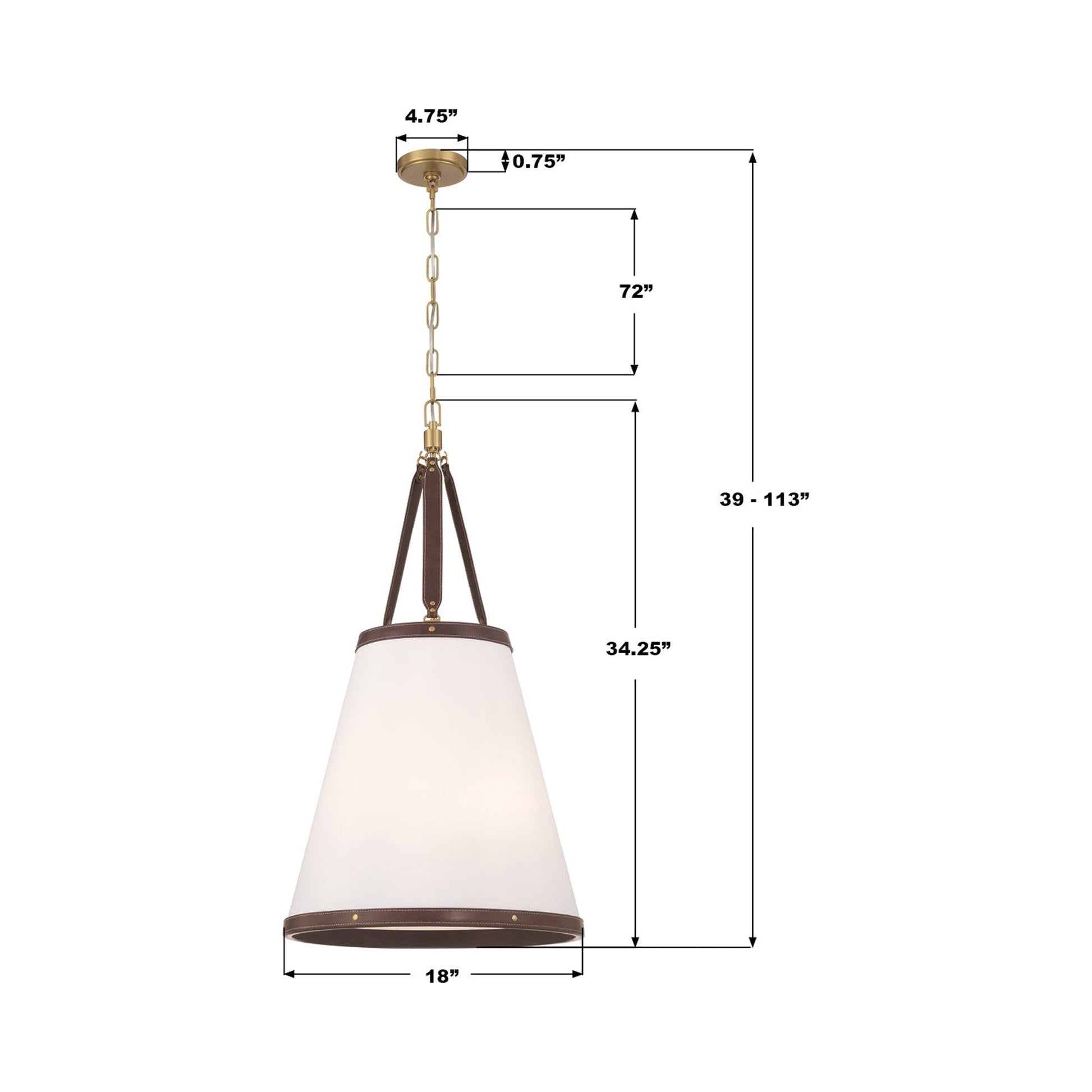 Callahan Pendant Light - line drawing.