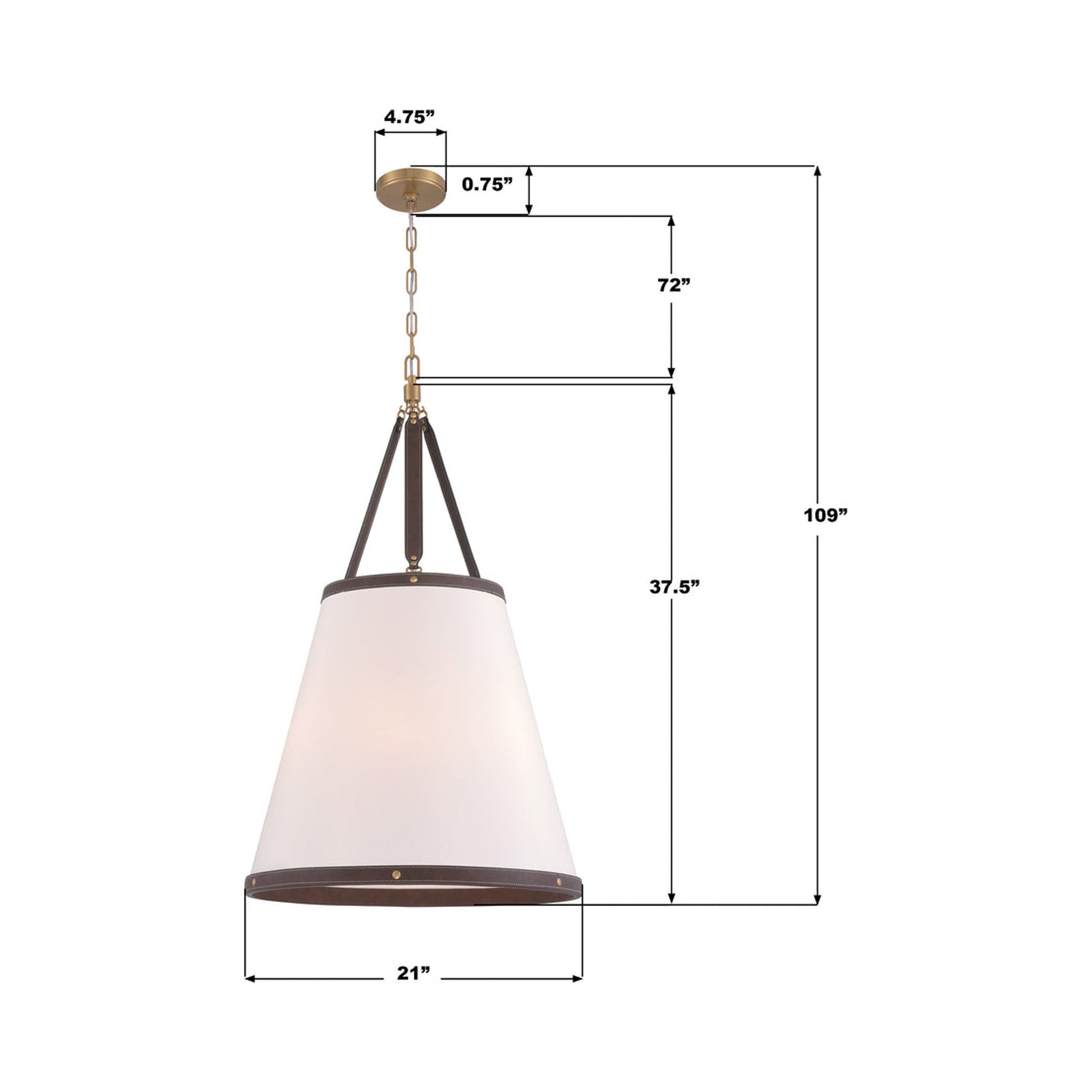Callahan Pendant Light - line drawing.