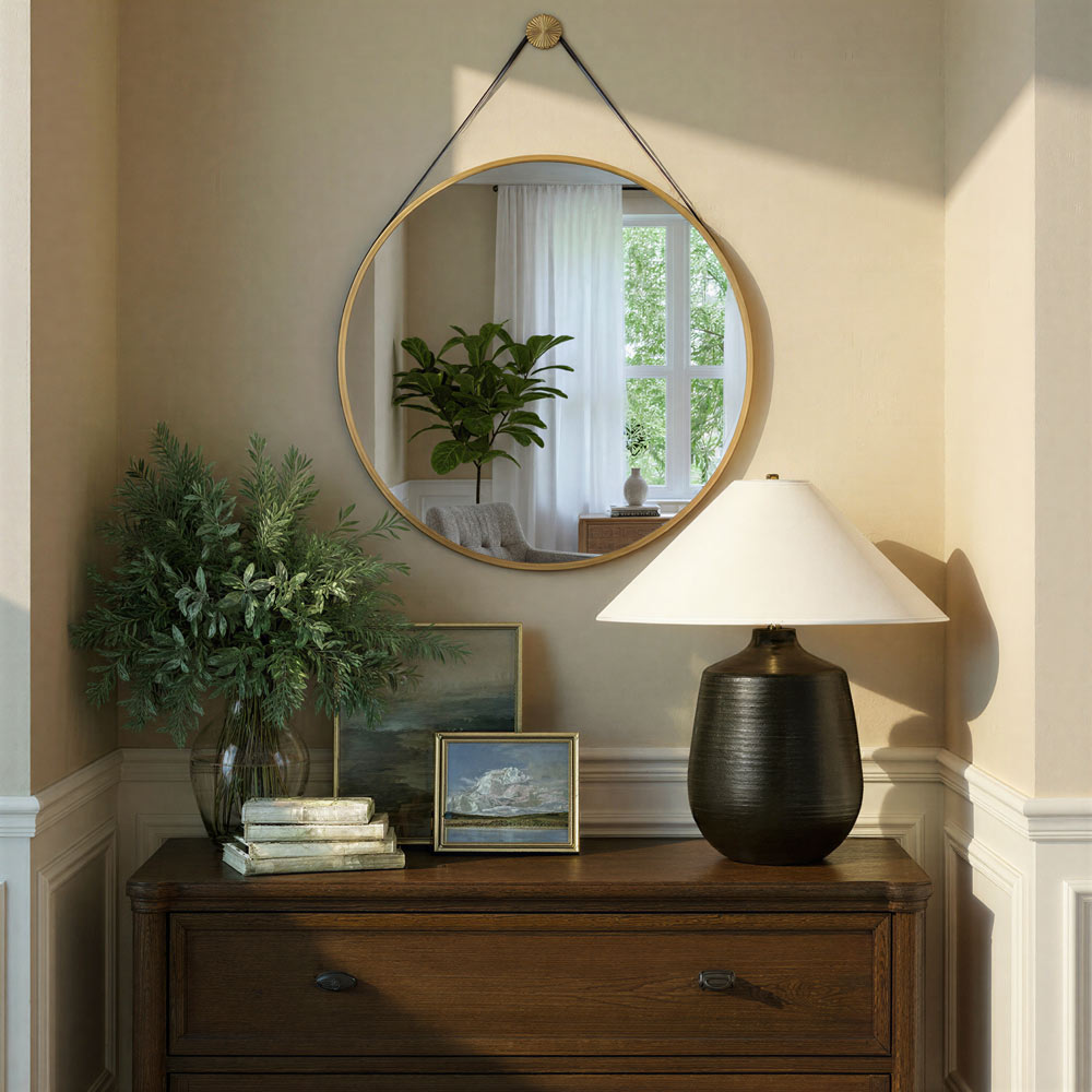Callahan Wall Mirror in living room.