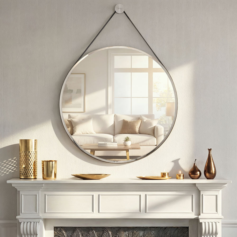 Callahan Wall Mirror in living room.