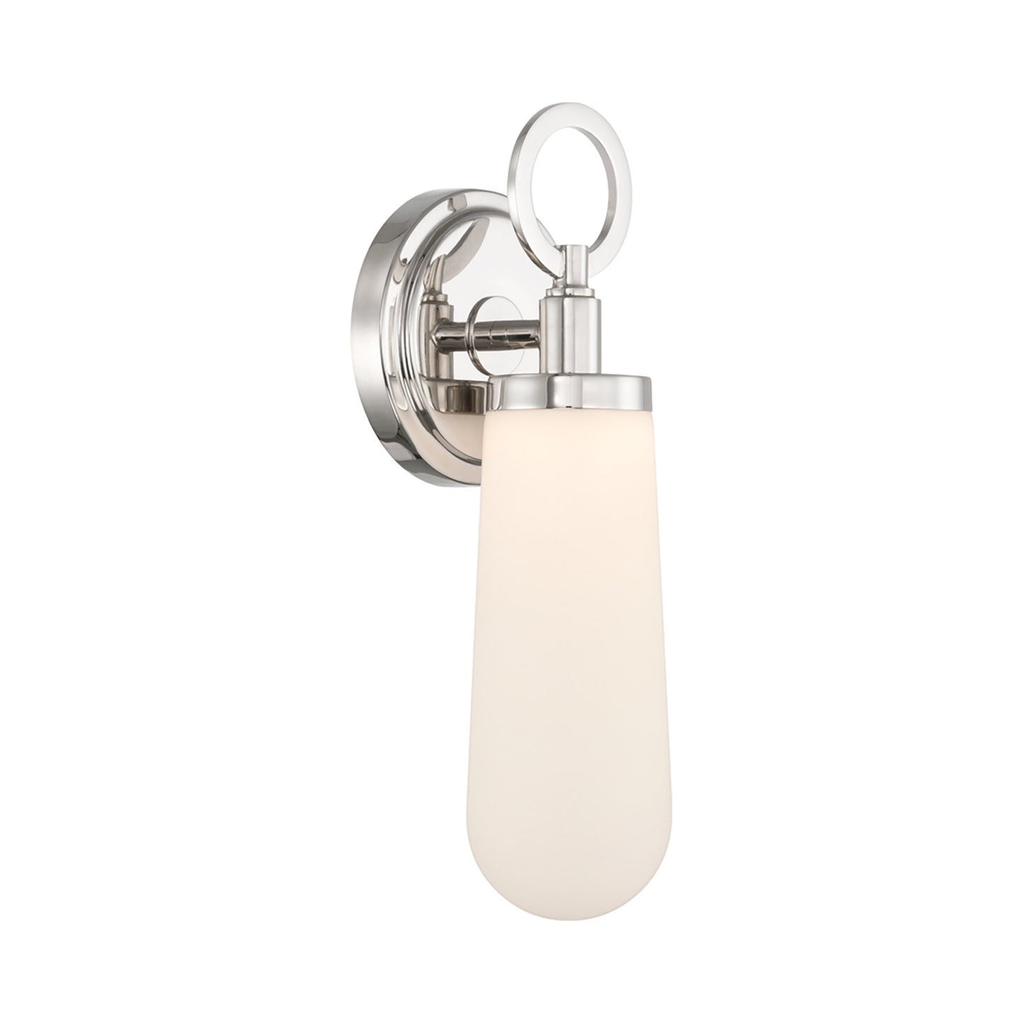 Calvin LED Wall Light in Polished Nickel.