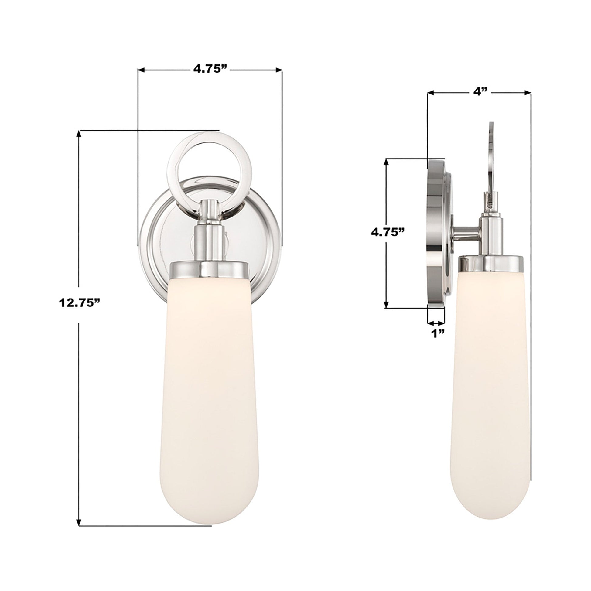 Calvin LED Wall Light - line drawing.
