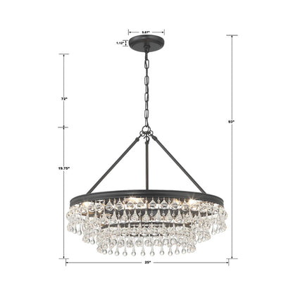 Calypso Chandelier - line drawing.
