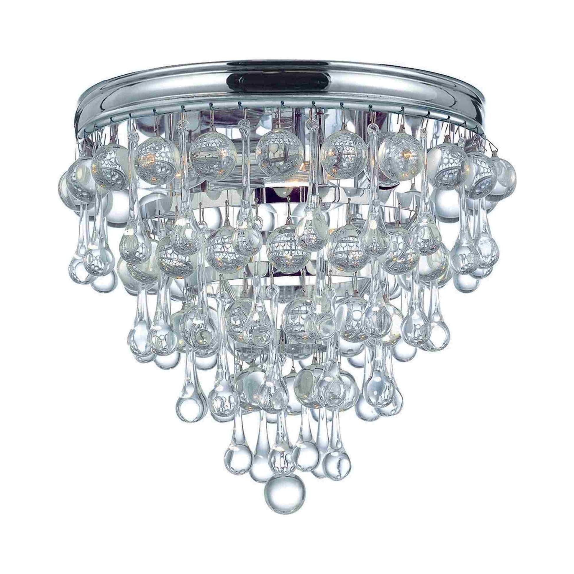 Calypso Flush Mount Ceiling Light in Polished Chrome (3-Light).
