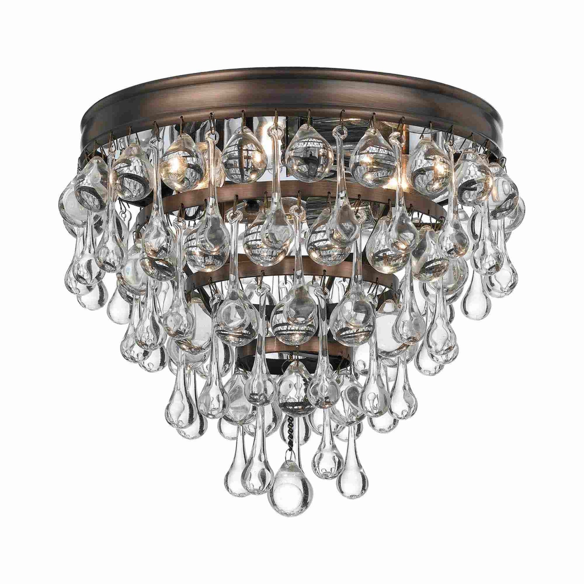 Calypso Flush Mount Ceiling Light in Vibrant Bronze (3-Light).
