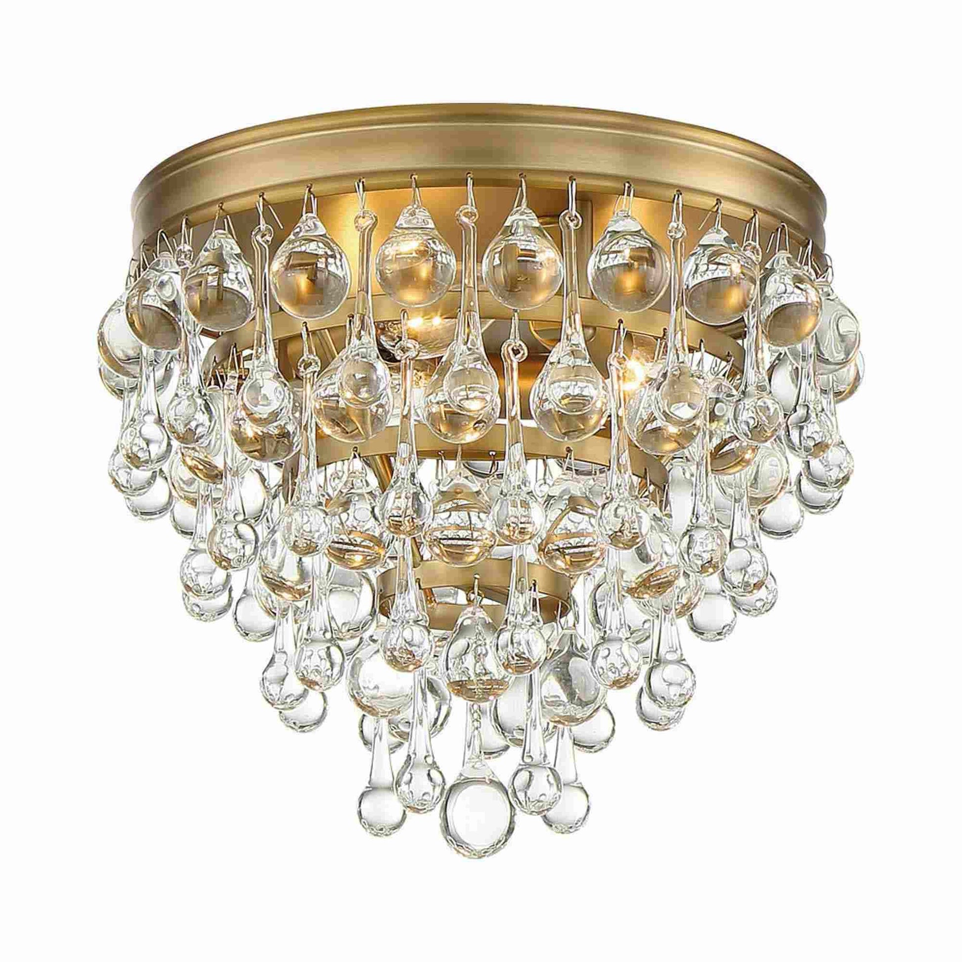 Calypso Flush Mount Ceiling Light in Vibrant Gold (3-Light).