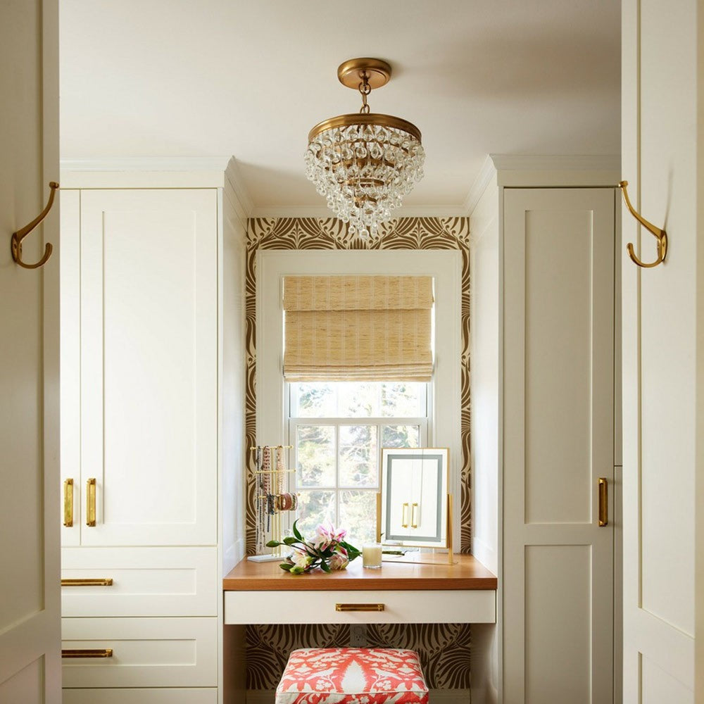 Calypso Mini Chandelier in bedroom.