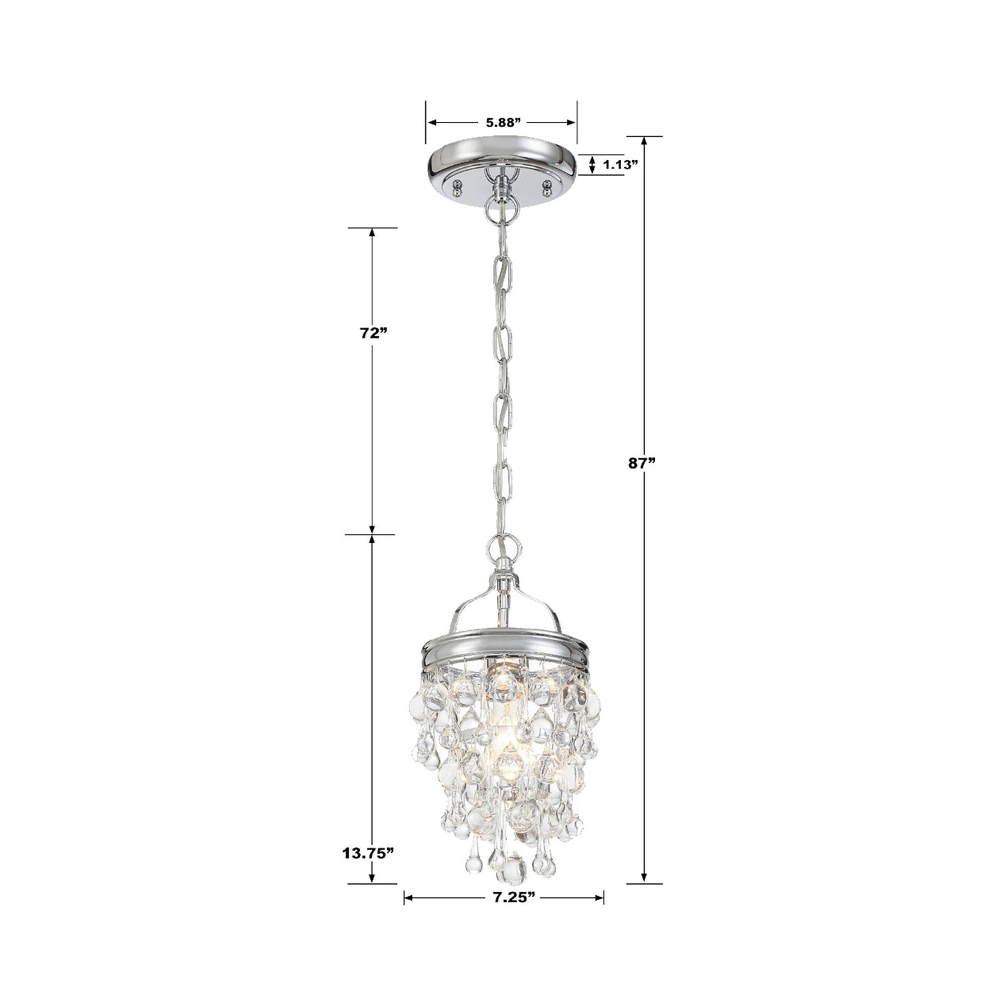 Calypso Mini Chandelier - line drawing.