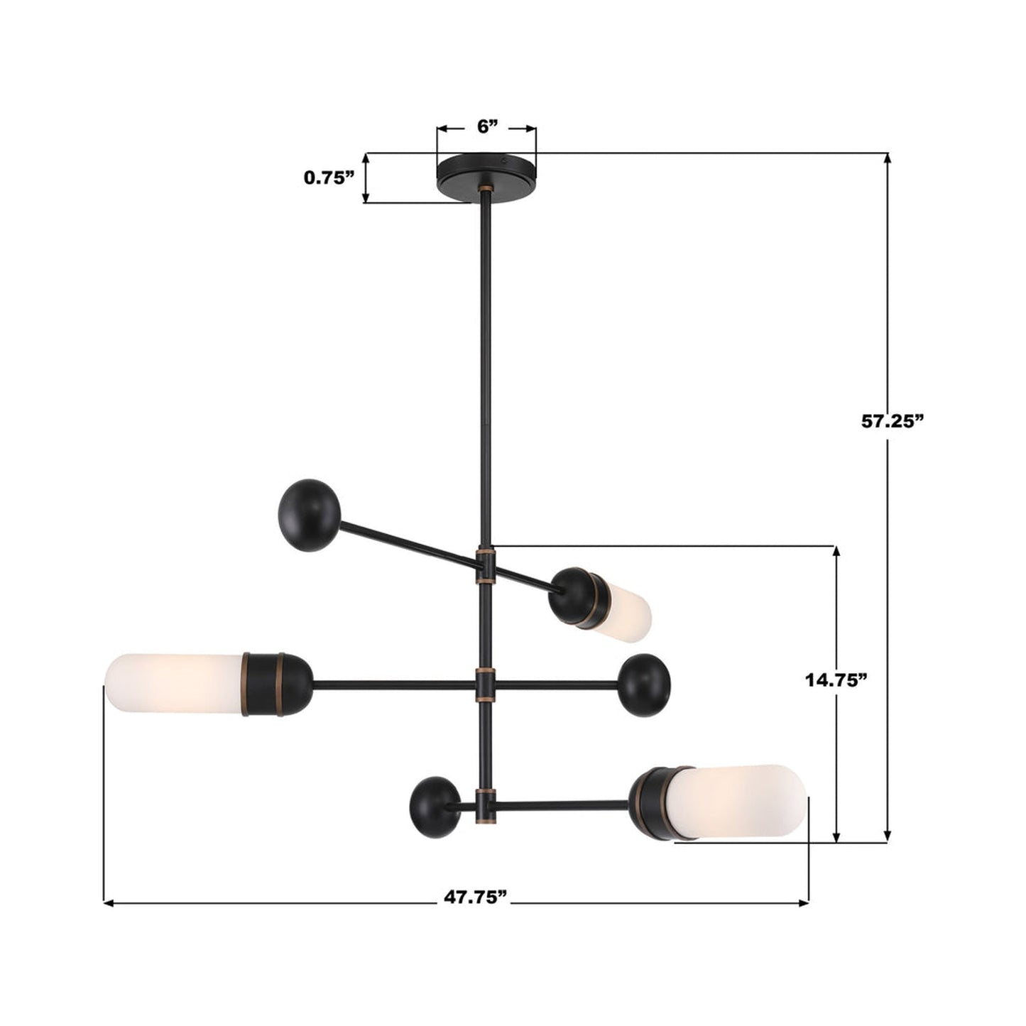 Capsule Chandelier - line drawing.