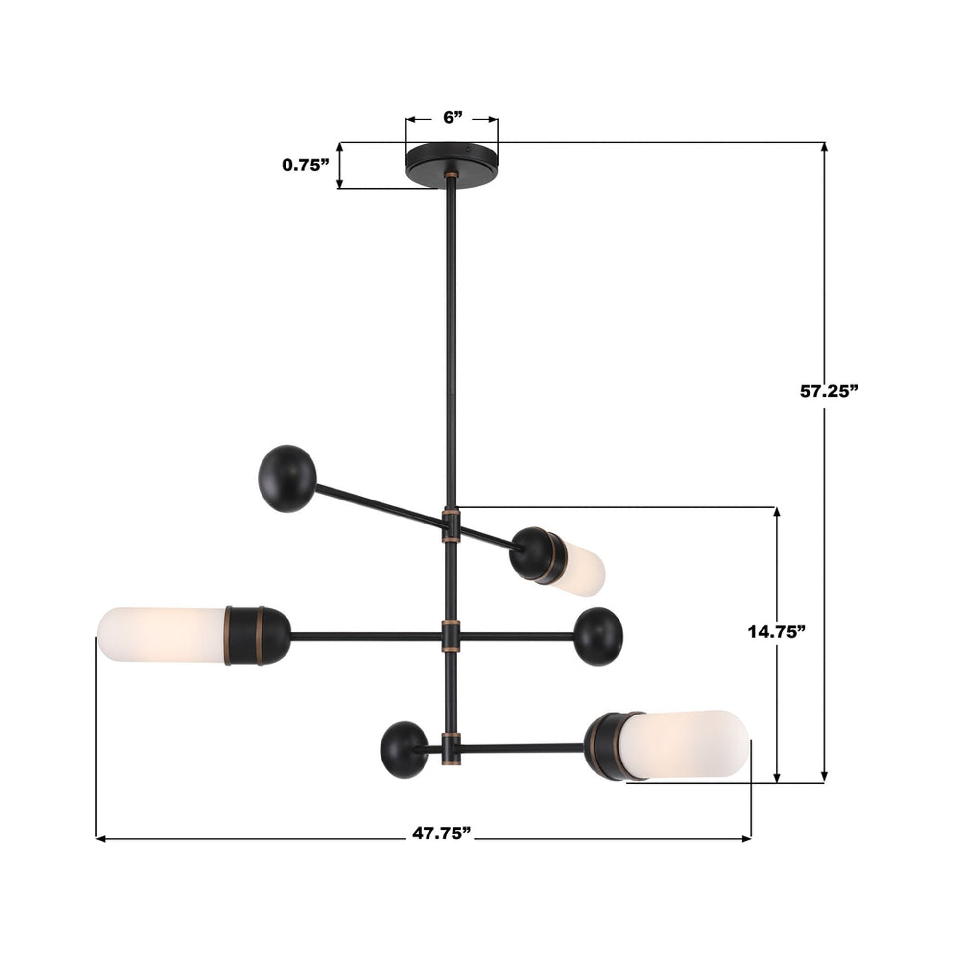 Capsule Chandelier - line drawing.