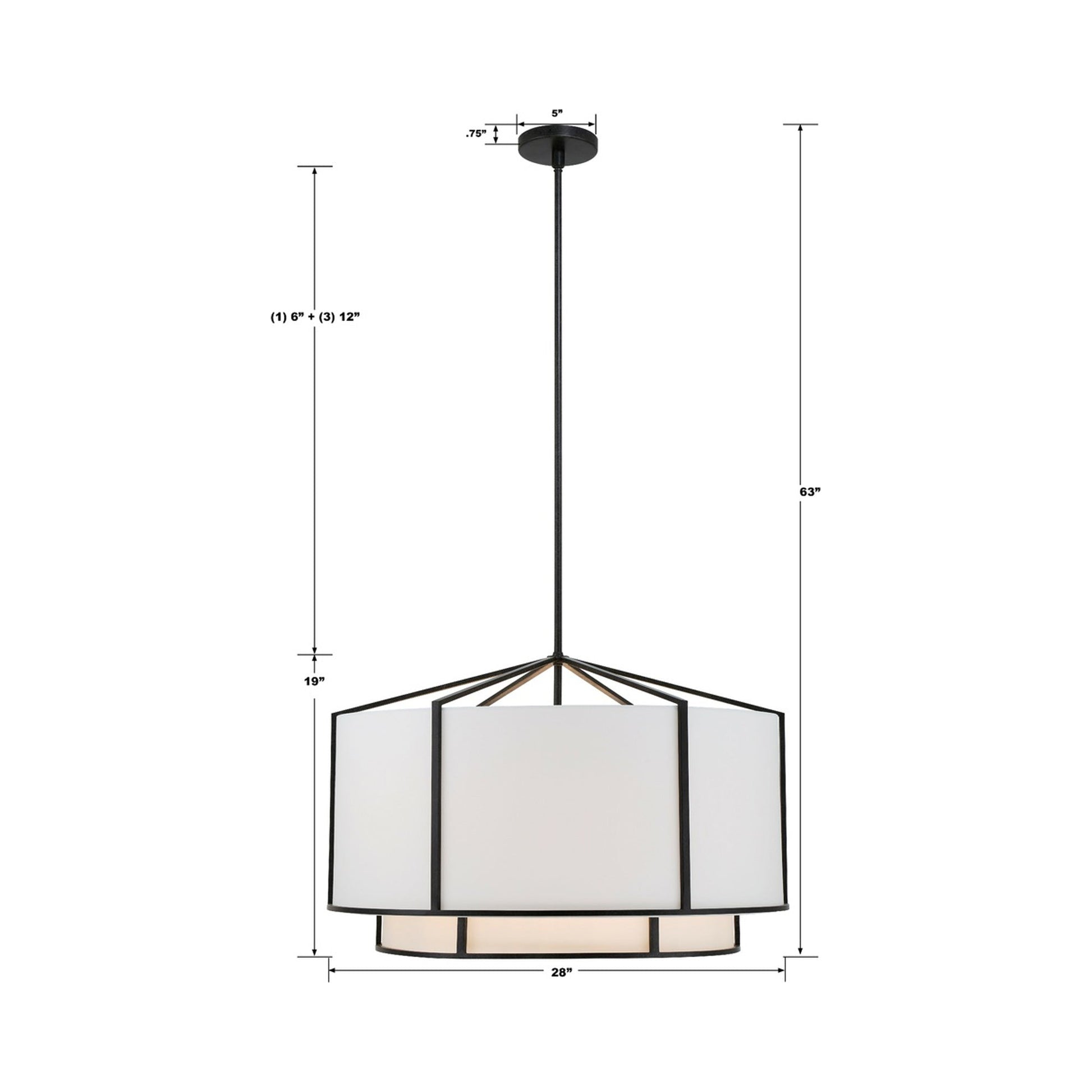 Carlyn Chandelier - line drawing.