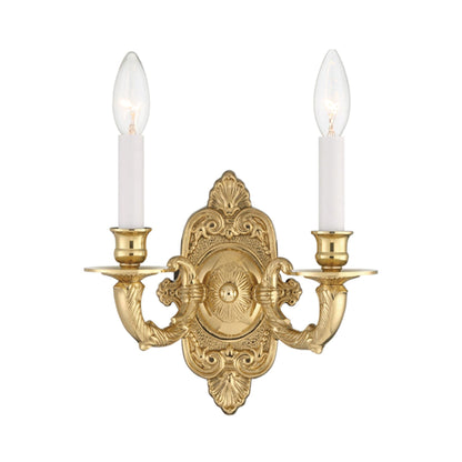 Cast Brass Ornate Wall Light (2-Light).