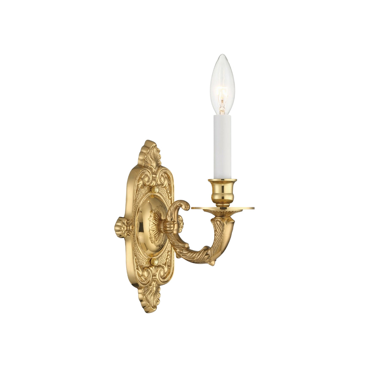 Cast Brass Ornate Wall Light in Detail.