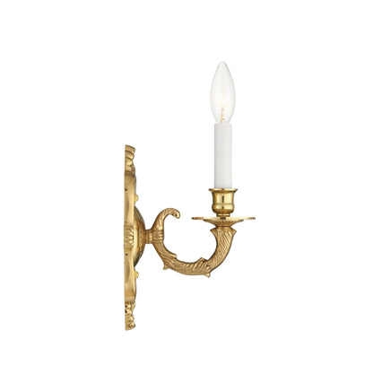 Cast Brass Ornate Wall Light in Detail.