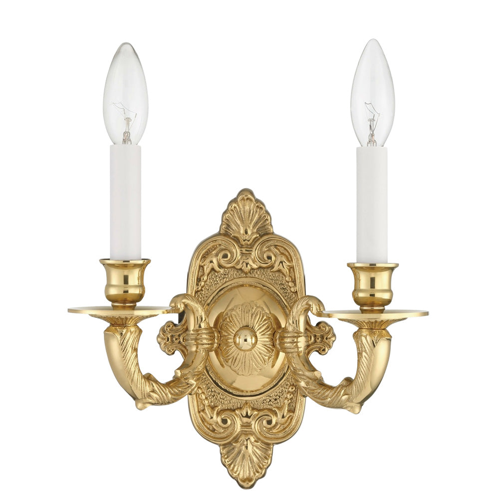 Cast Brass Ornate Wall Light in Detail.