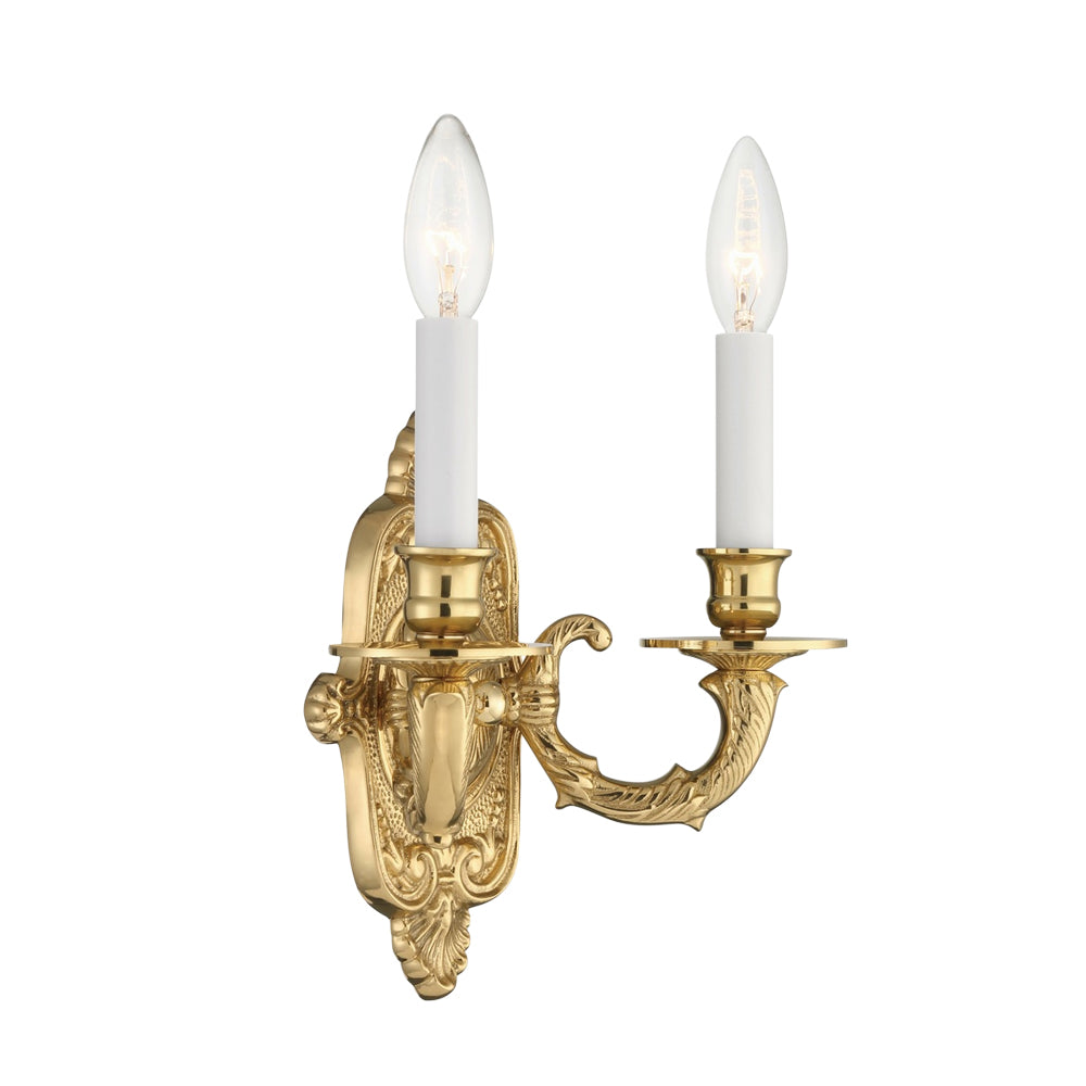 Cast Brass Ornate Wall Light in Detail.