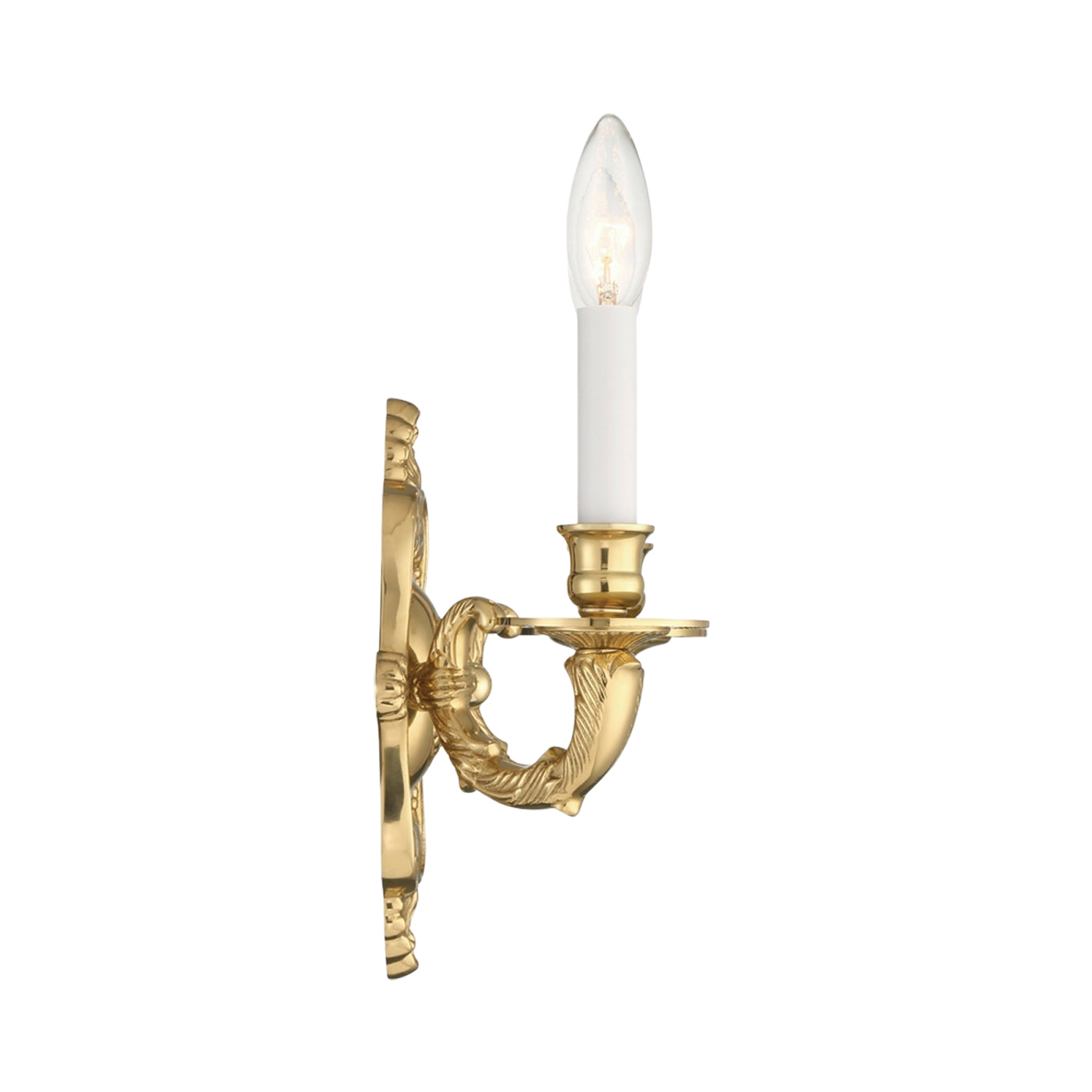 Cast Brass Ornate Wall Light in Detail.