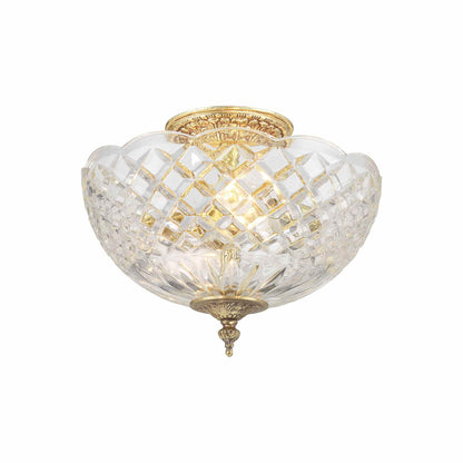 Cast Brass Semi Flush Mount Ceiling Light (Small).