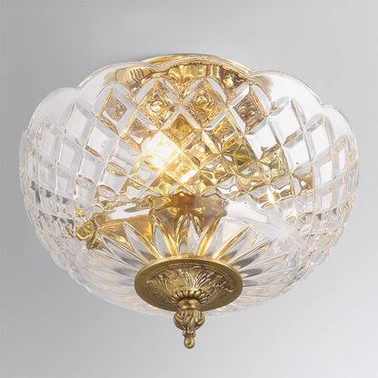 Cast Brass Semi Flush Mount Ceiling Light in Detail.
