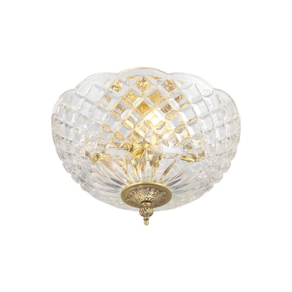 Cast Brass Semi Flush Mount Ceiling Light in Detail.