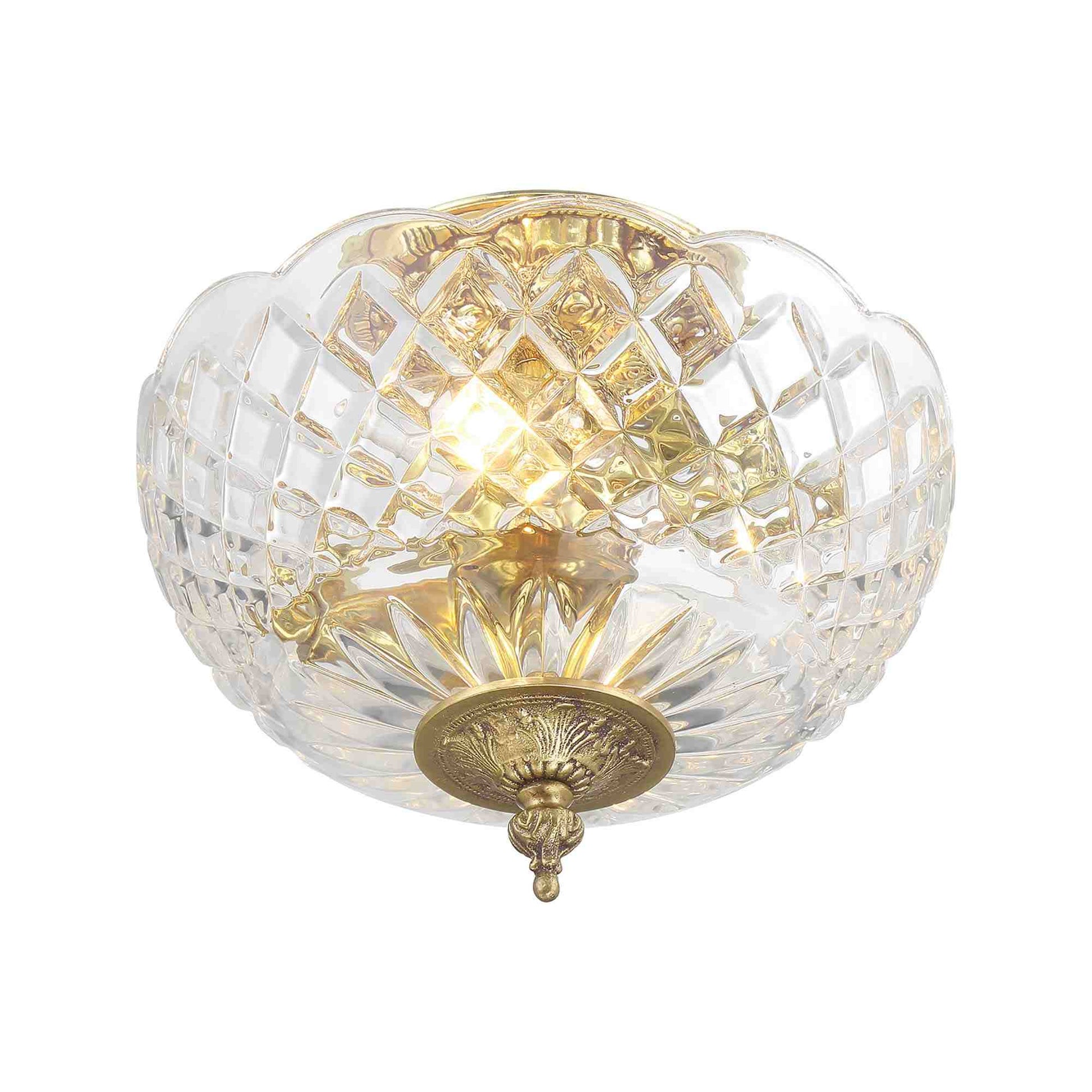 Cast Brass Semi Flush Mount Ceiling Light in Detail.