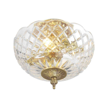 Cast Brass Semi Flush Mount Ceiling Light in Detail.