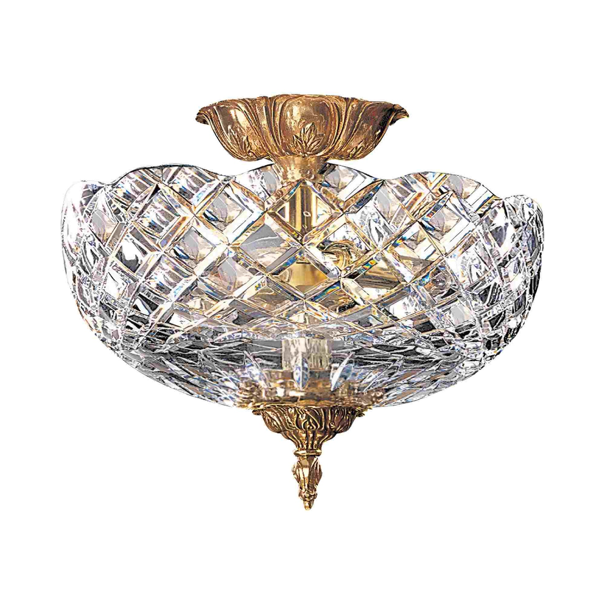 Cast Brass Semi Flush Mount Ceiling Light (Large).
