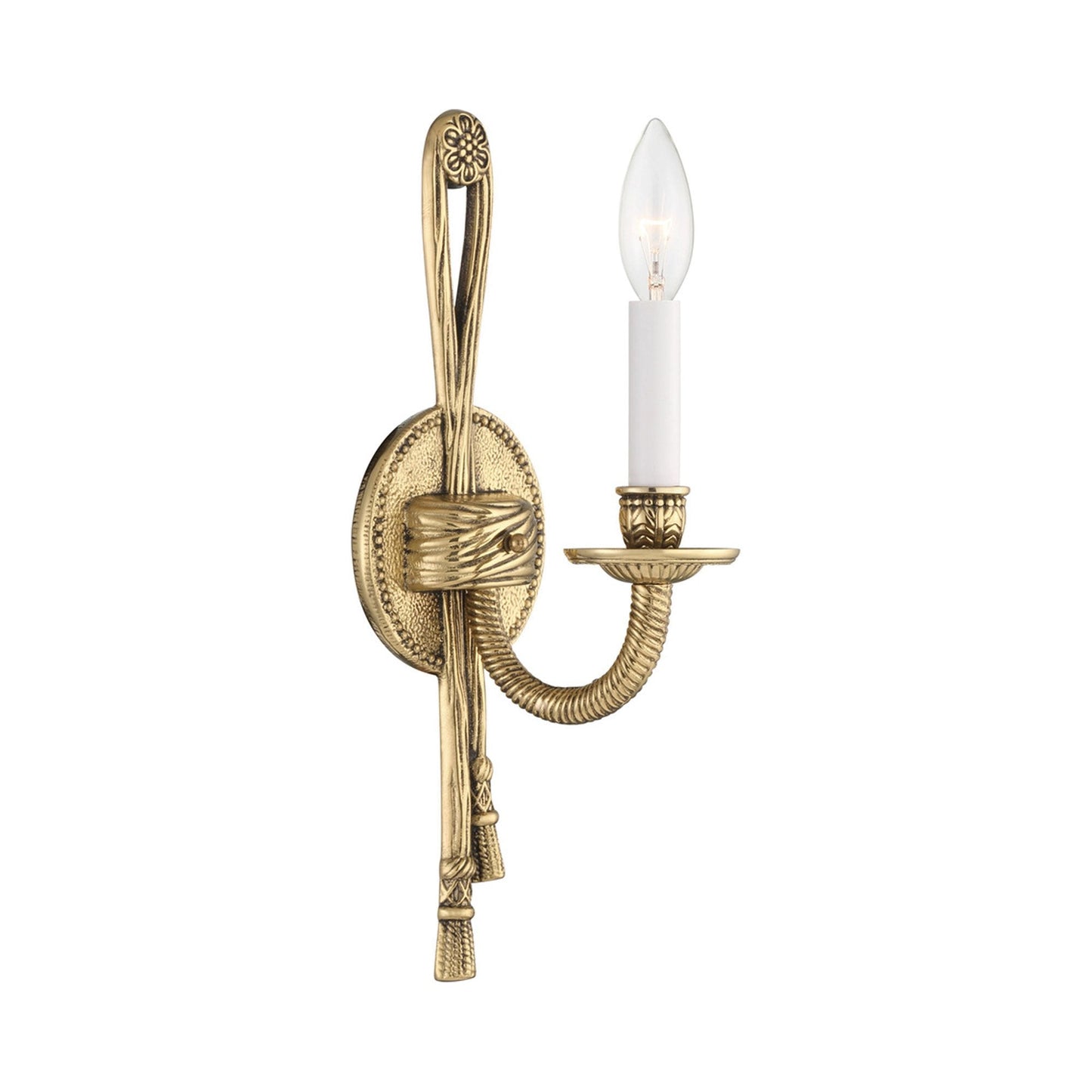 Cast Brass Wall Light in Olde Brass (1-Light).