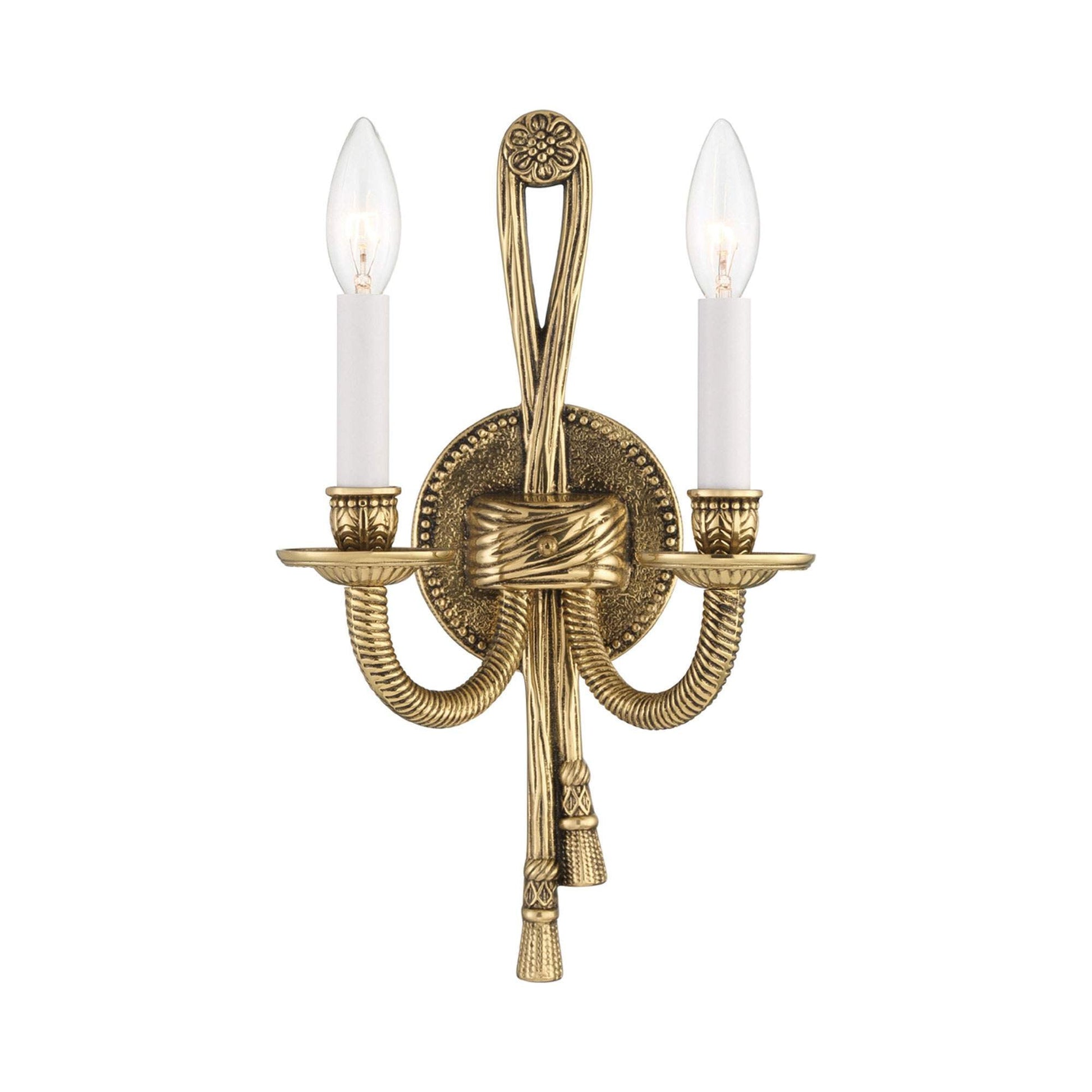 Cast Brass Wall Light in Olde Brass (2-Light).