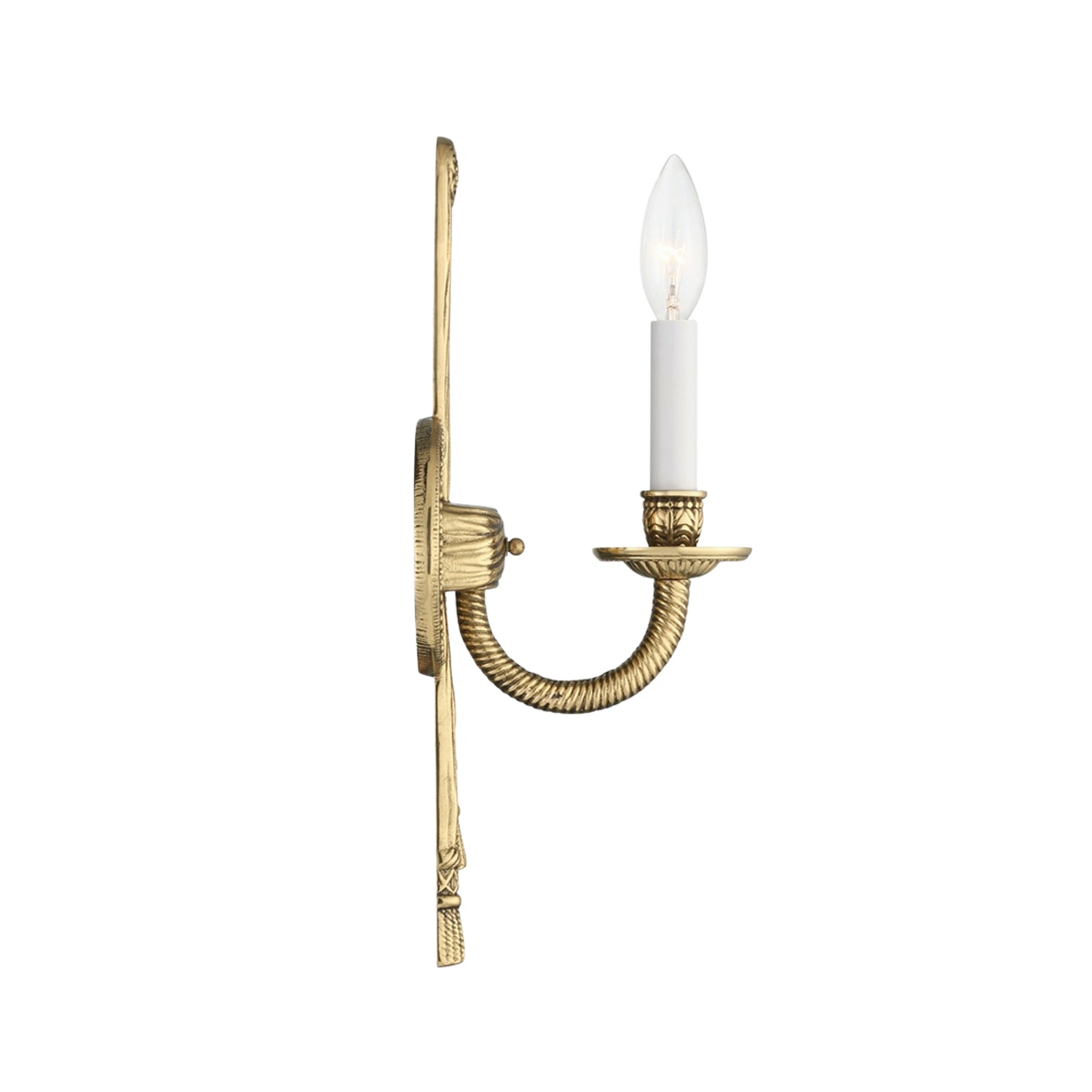Cast Brass Wall Light in Detail.