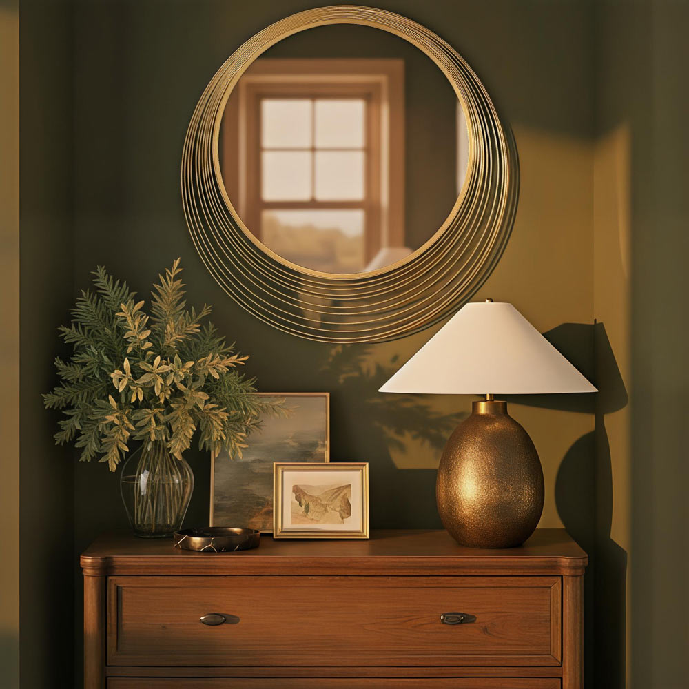 Cecile Wall Mirror in living room.