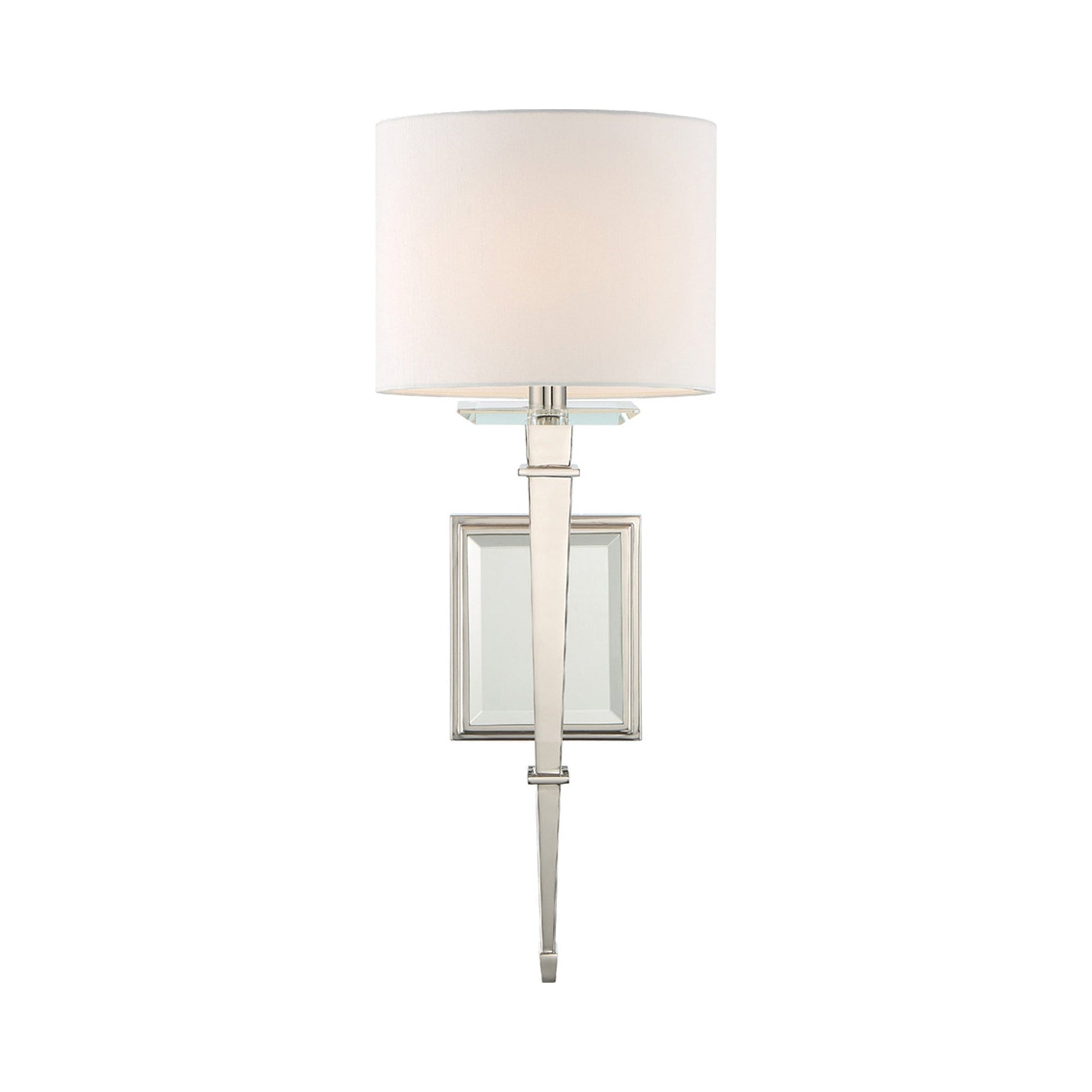Clifton Wall Light in Polished Nickel.
