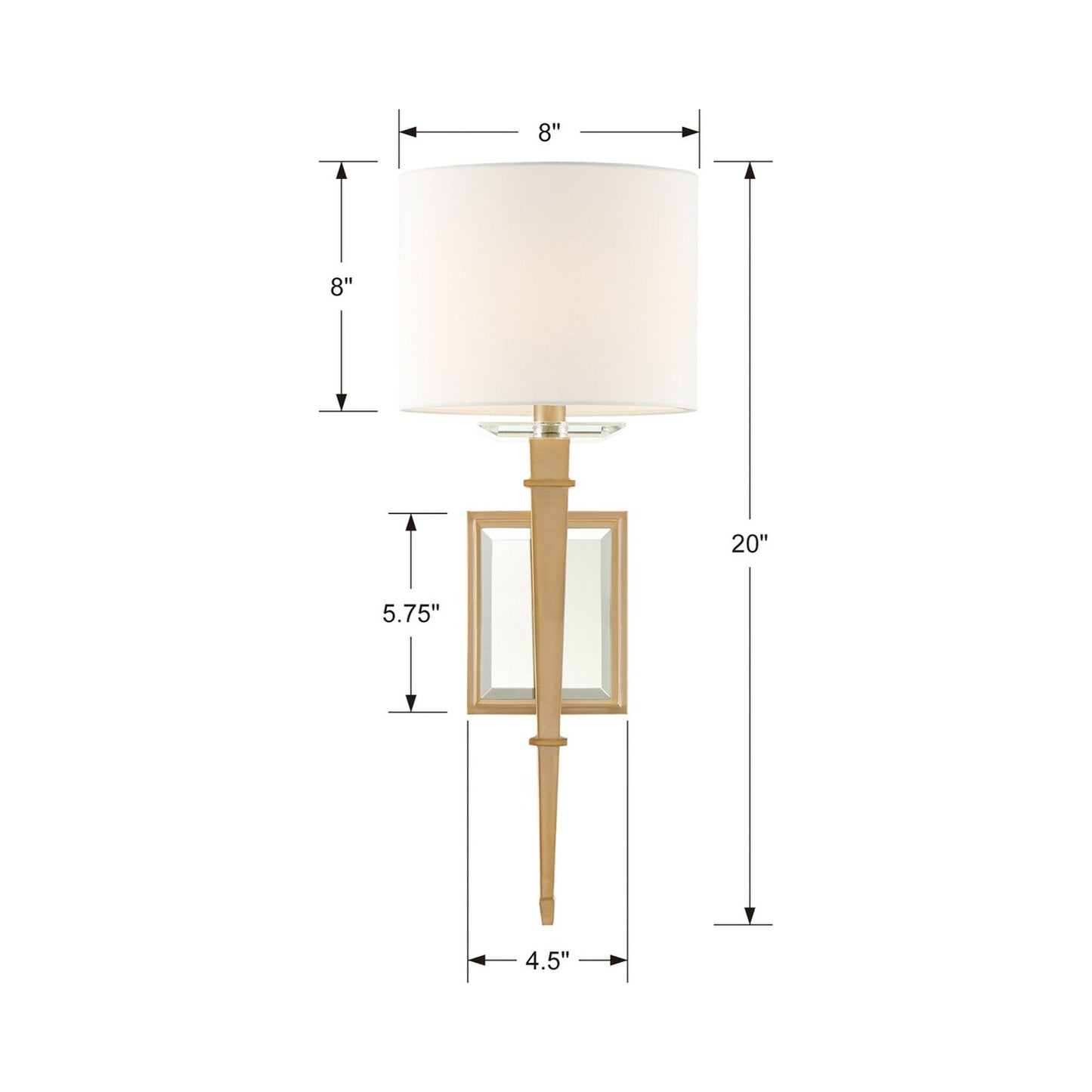 Clifton Wall Light - line drawing.