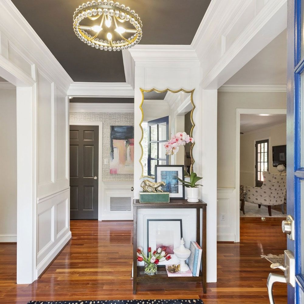Clover Semi Flush Mount Ceiling Light in living room.