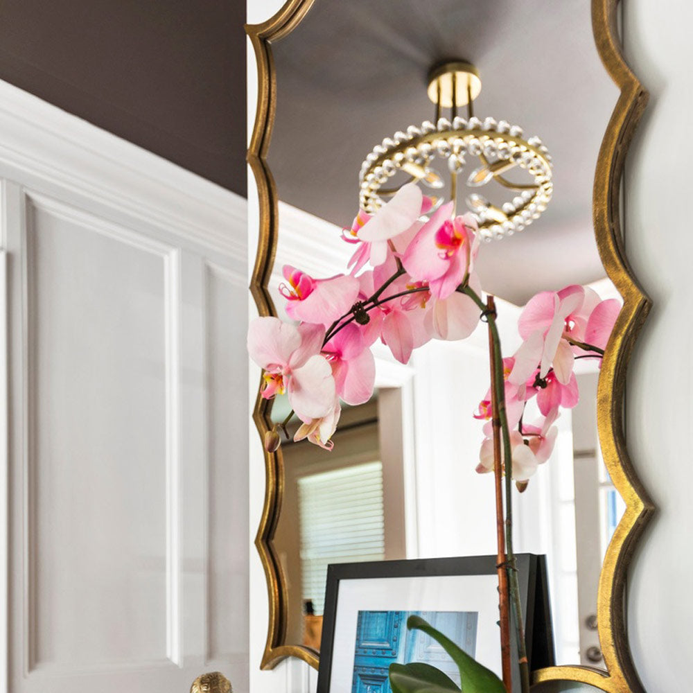 Clover Semi Flush Mount Ceiling Light in living room.