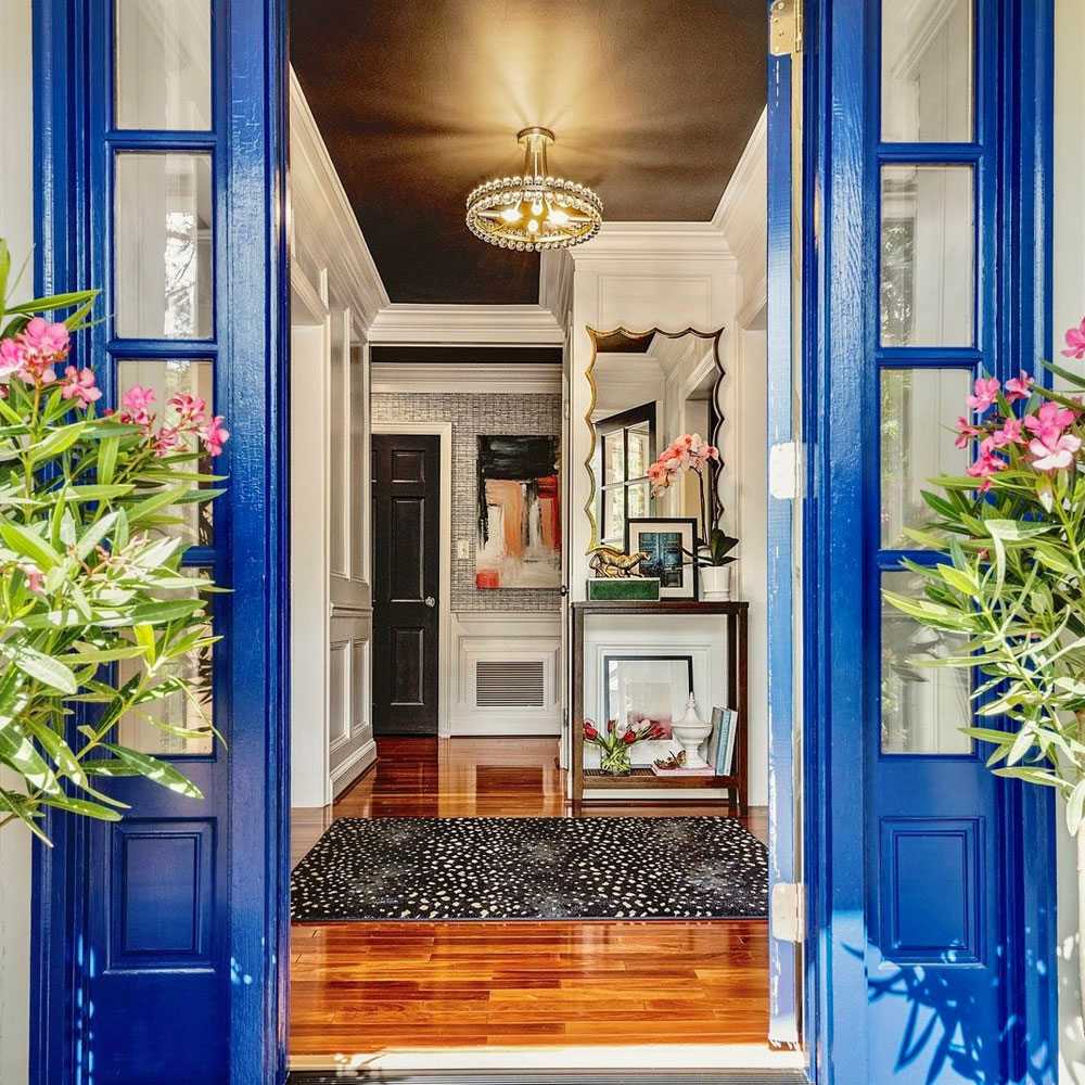 Clover Semi Flush Mount Ceiling Light in living room.