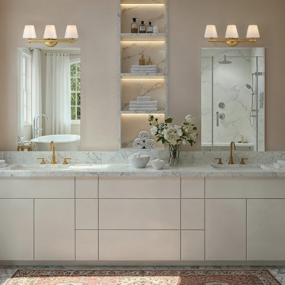 Colton Bath Vanity Light in bathroom.