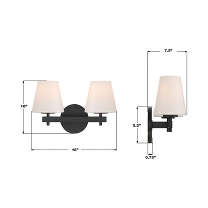 Colton Bath Vanity Light - line drawing.