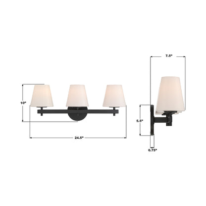 Colton Bath Vanity Light - line drawing.