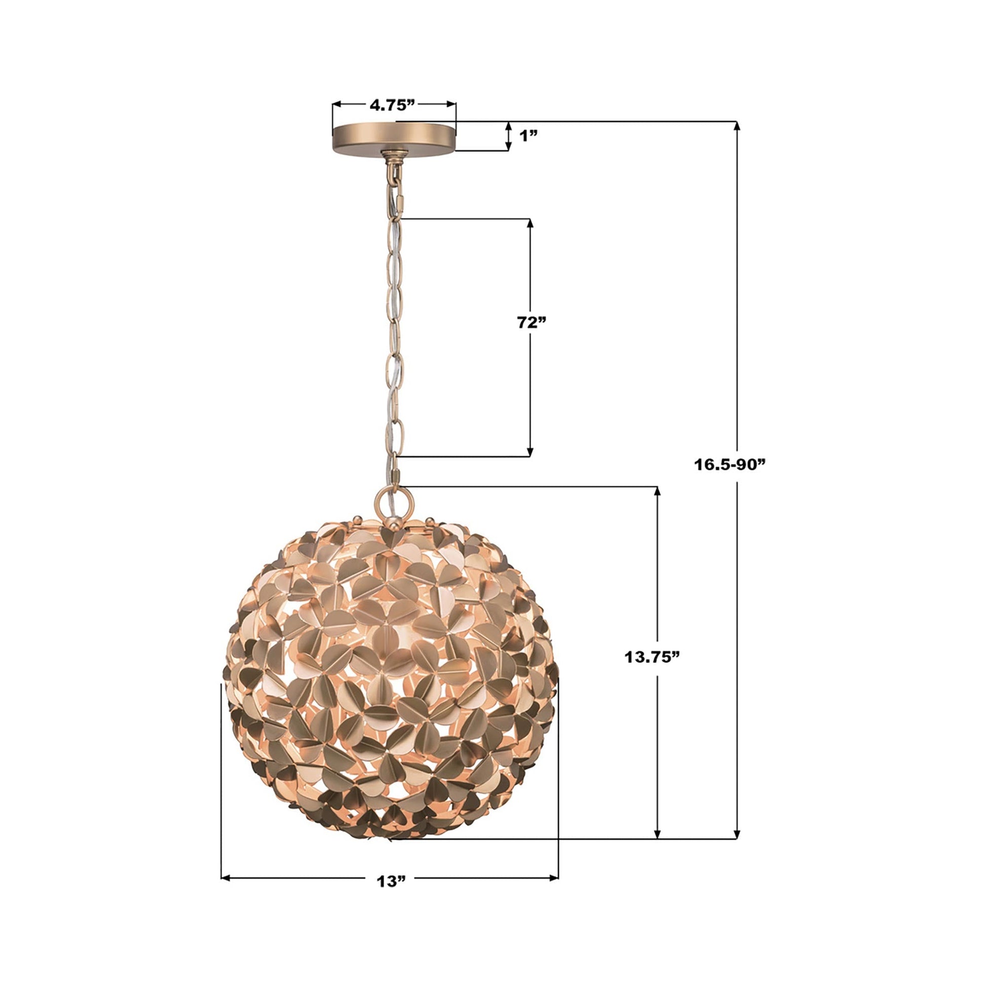 Cora Chandelier - line drawing.