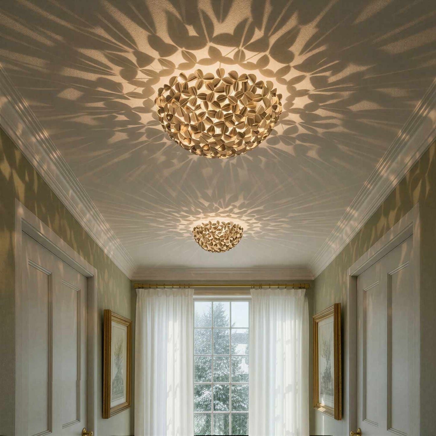 Cora Flush Mount Ceiling Light in hallway.