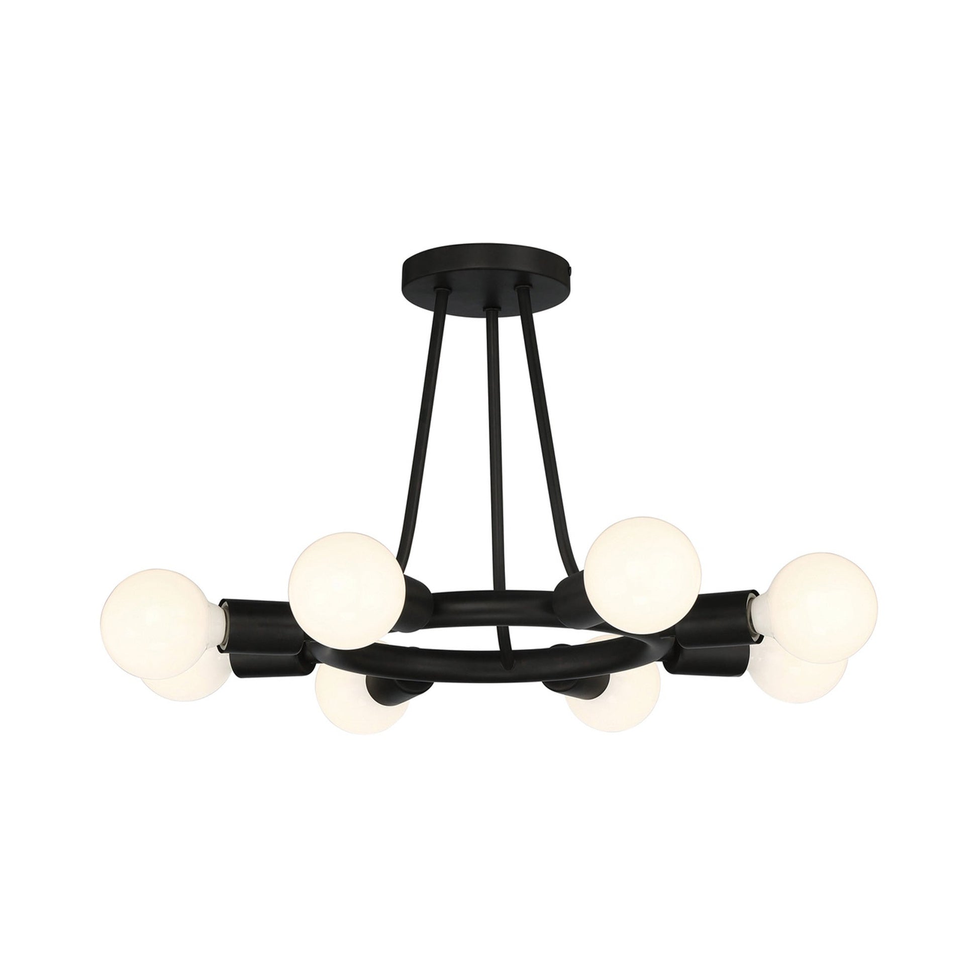 Dakota Semi Flush Mount Ceiling Light in Black.