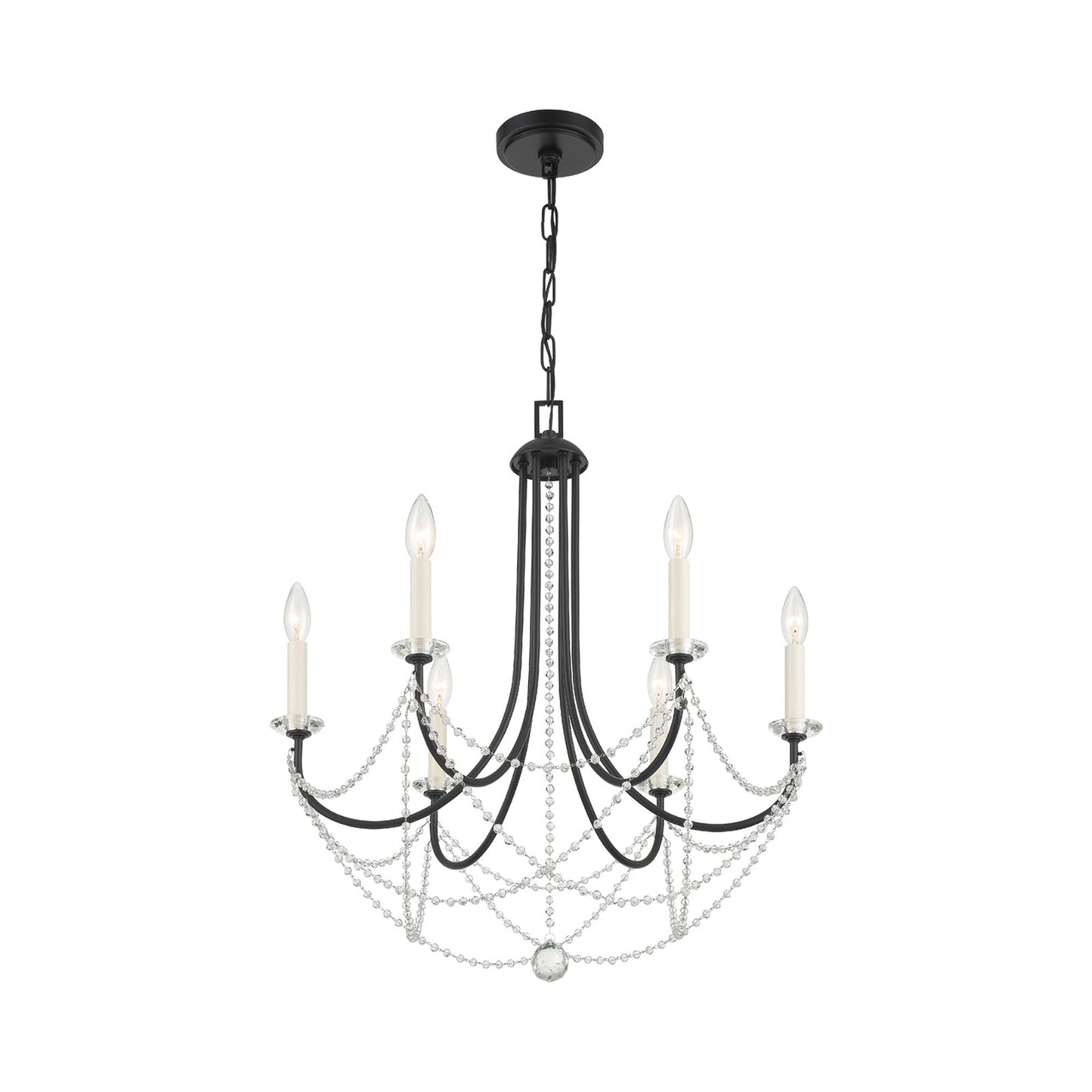 Delilah Chandelier in Matte Black (6-Light).