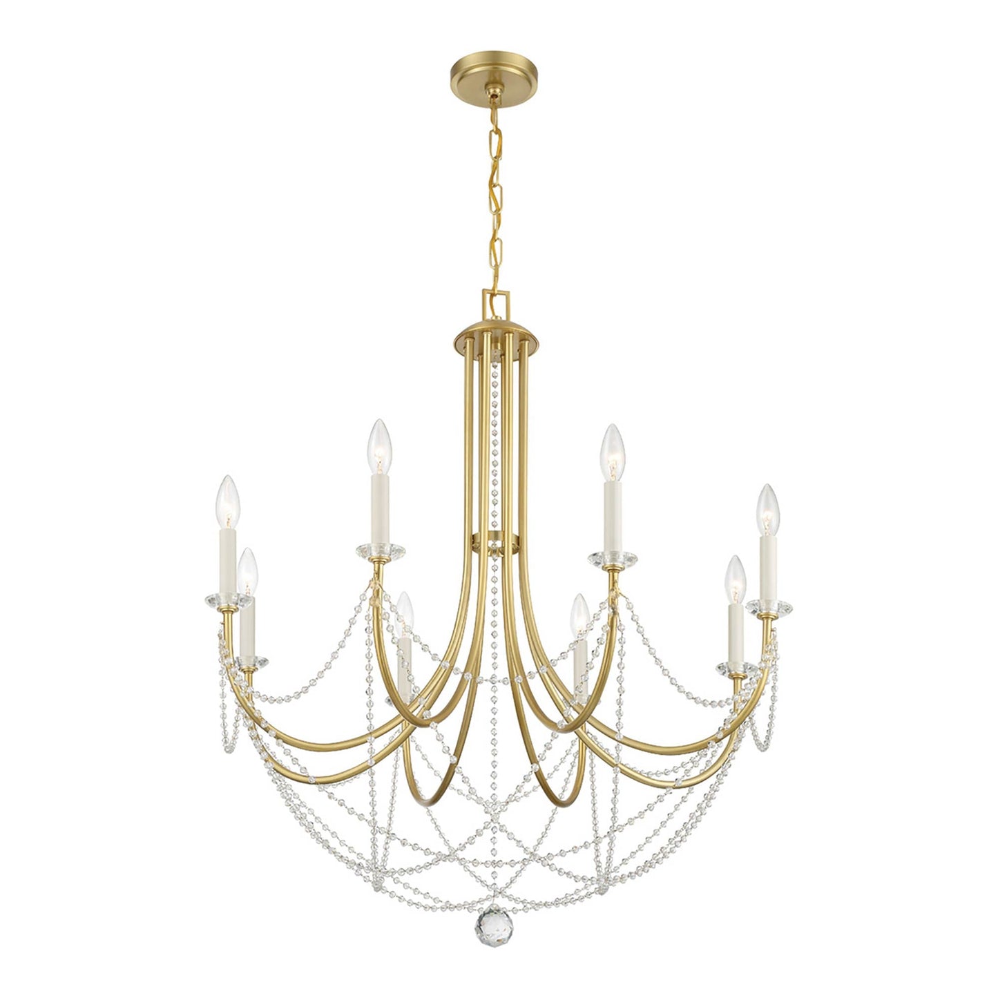 Delilah Chandelier in Aged Brass (8-Light).