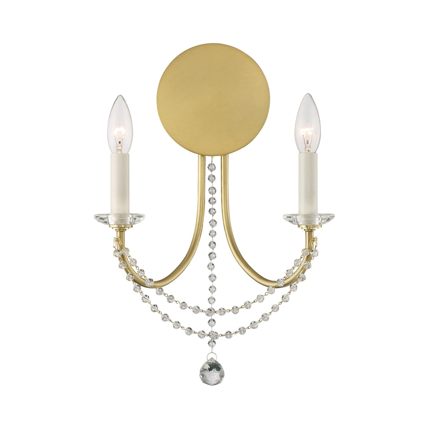 Delilah Wall Light in Aged Brass.