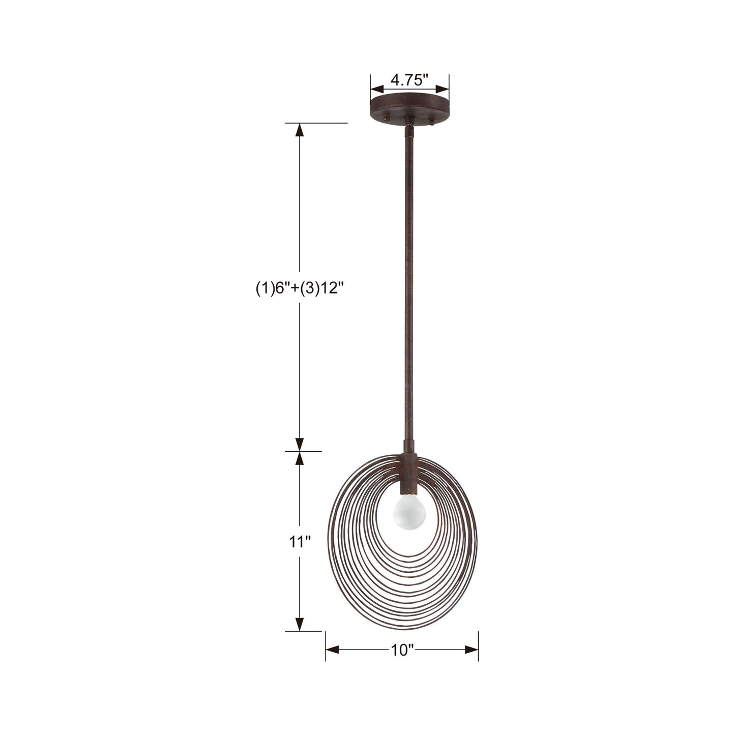 Doral Pendant Light - line drawing.