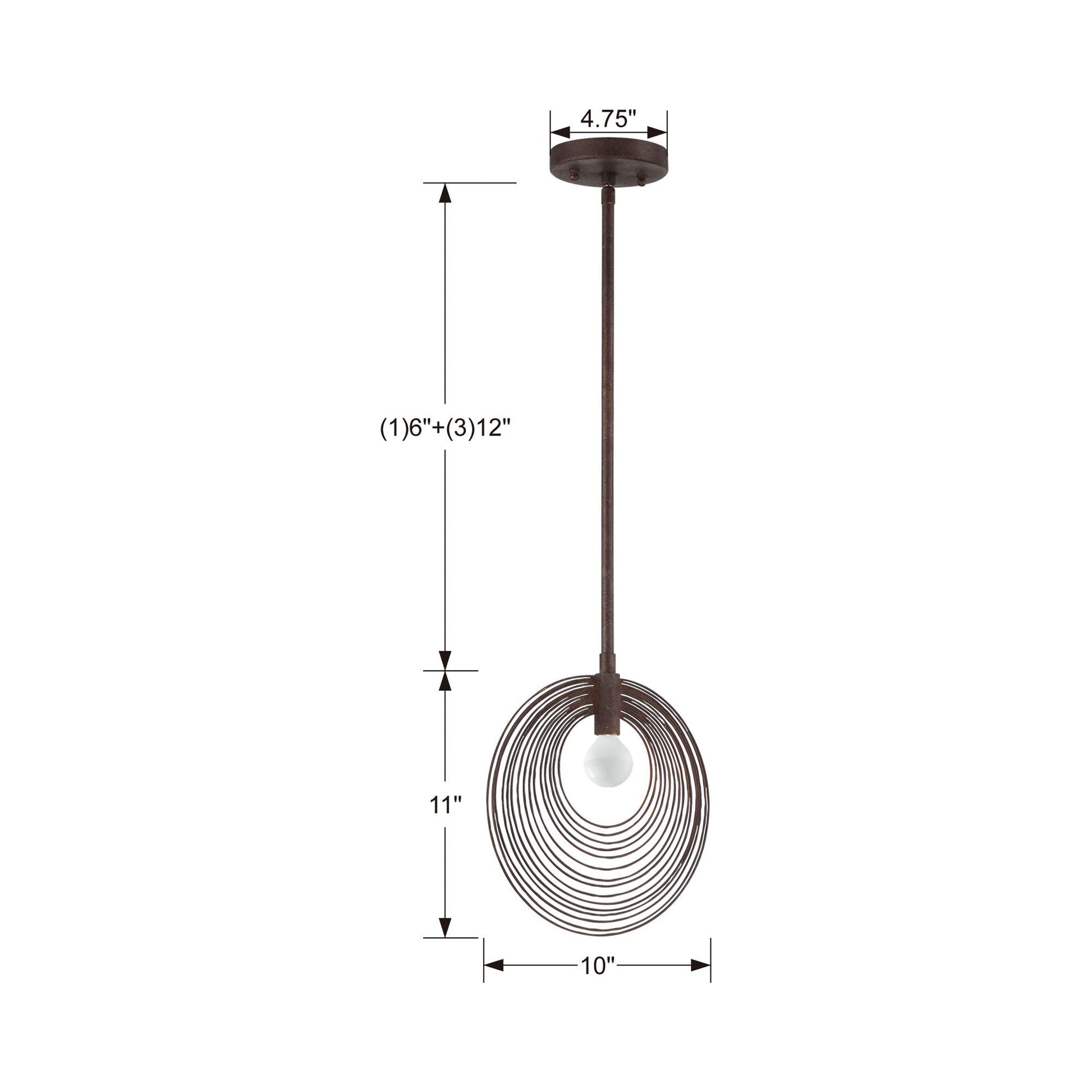 Doral Pendant Light - line drawing.