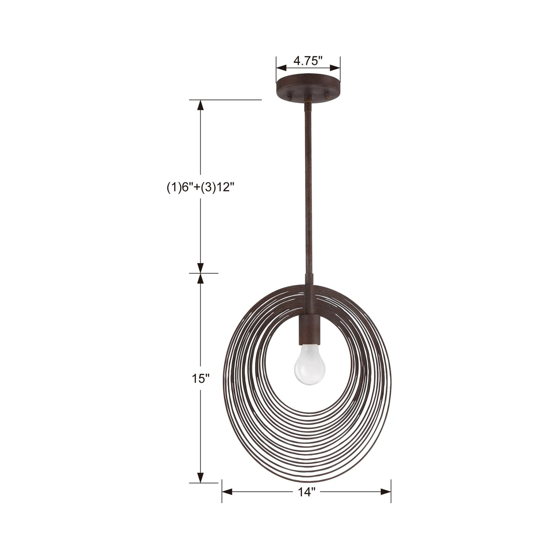 Doral Pendant Light - line drawing.