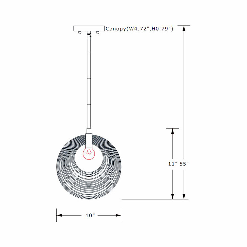 Doral Pendant Light - line drawing.